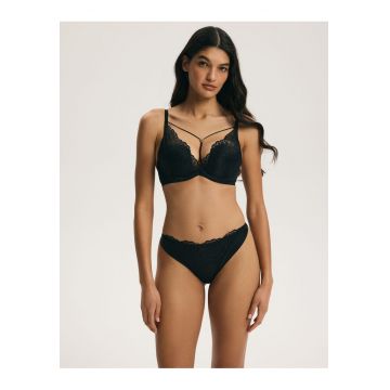 Sutien push-up  Aurora - cu perna detasabila - Negru