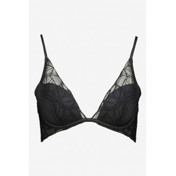 Sutien push-up cu dantela - Negru