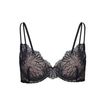 Sutien push-up - dama - Celeste - Negru