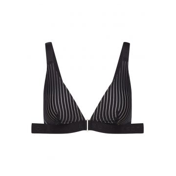 Sutien  textil - moale - negru - cu insertii detasabile si elemente aurii - certificat OEKO-TEX