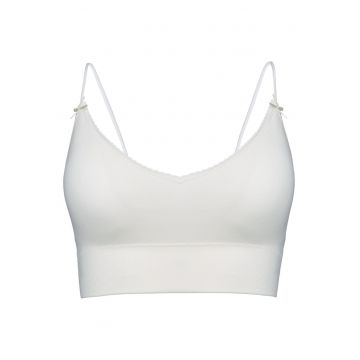 Sutien tip top fara cusaturi - dama - Joy - Alb