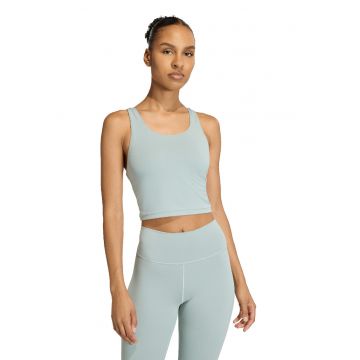Top crop pentru antrenament All Me - Alb/Verde pal