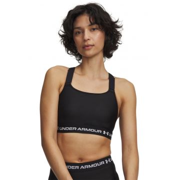 Bustiera cu banda logo - pentru fitness - Negru/Alb optic