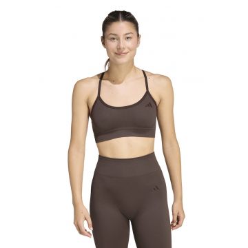 Bustiera cu bretele incrucisate pe partea din spate - pentru fitness - Maro