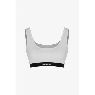 Bustiera cu captuseala detasabila - pentru fitness - Alb/Negru