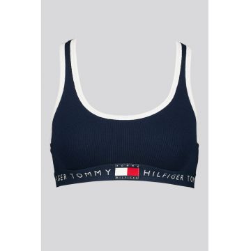 Bustiera cu logo - Alb/Bleumarin