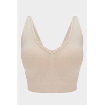 Bustiera cu model uni si insertii din dantela