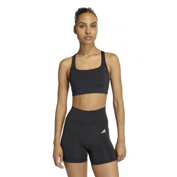 Bustiera cu suport mediu - pentru fitness Optime - Negru