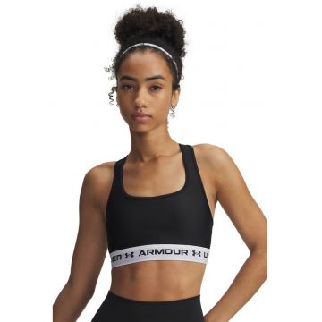 Bustiera cu sustinere medie pentru fitness - Negru/Alb optic