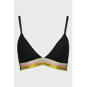 Bustiera din amestec de modal cu logo - Negru/Verde deschis