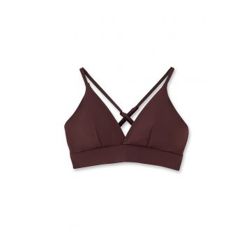 Bustiera uni cu cupe triunghiulare - Maro cognac