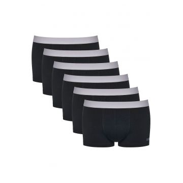 Set de boxeri cu model uni - 6 perechi - Negru