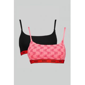 Set de bustiere cu bretele ajustabile - 2 piese - Negru/Roz deschis