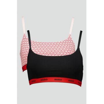 Set de bustiere cu bretele ajustabile - 2 piese - Rosu/Negru