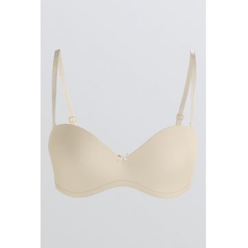 Sutien balconette cu bretele ajustabile - Bej deschis