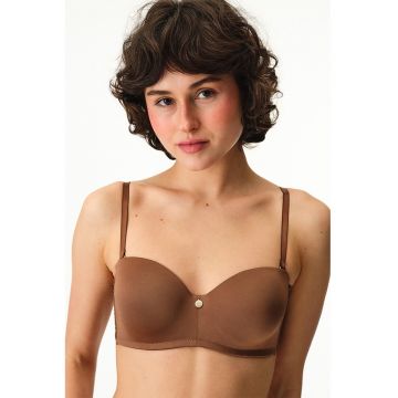 Sutien balconette cu bretele detasabile - Maro