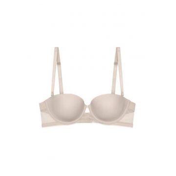 Sutien balconette Dama -  bej - cupe intarite - bretele fixe