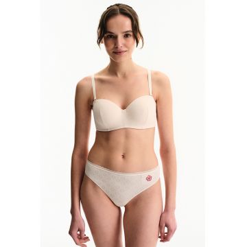 Sutien balconette Lotus Pointelle - Alb fildes