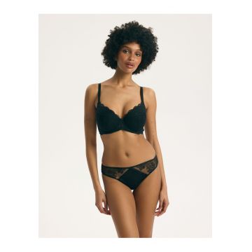Sutien cu burete brodat Vera - Negru