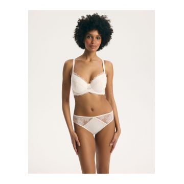 Sutien cu burete brodat Vera - Roz pastel