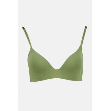 Sutien cu burete si benzi logo - Verde feriga