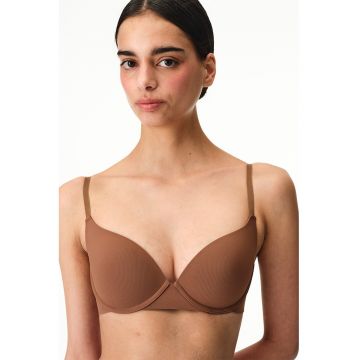 Sutien cu burete - striatii si bretele ajustabile - Caramel