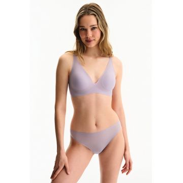 Sutien cu cupe triunghiulare cu burete - fara cusaturi - Violet pastel