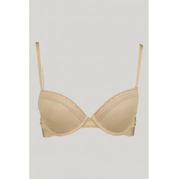 Sutien cu insertii de dantela - Maro taupe