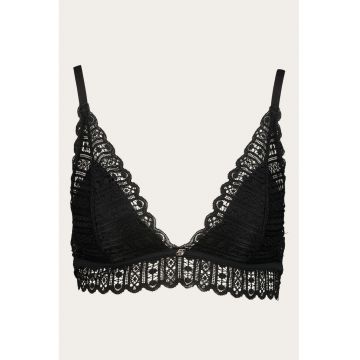 Sutien cu insertii de dantela - Negru