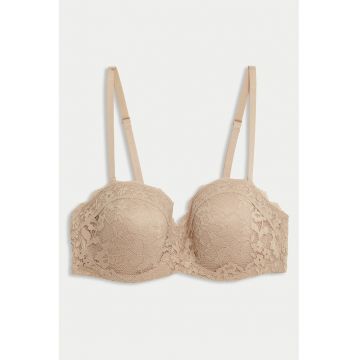 Sutien cu strat exterior de dantela - Bej