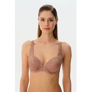Sutien cu sustinere metalica si dantela - Maro deschis