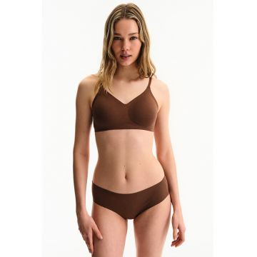 Sutien din amestec de bumbac - Maro inchis