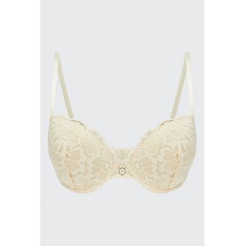 Sutien din dantela cu burete - Crem
