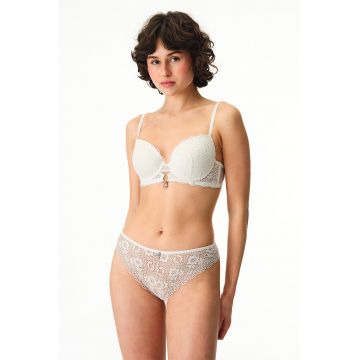 Sutien din dantela cu pandantive Laluce - Alb