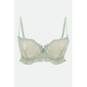 Sutien din dantela cu sustinere metalica pentru tricou - Verde pal