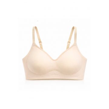 Sutien fara armaturi - cusaturi - cu cupa preformata - SM55 - - Bej deschis