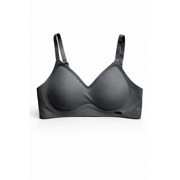 Sutien fara armaturi - cusaturi - cu cupa preformata - SM58 -albastru - - Gri inchis