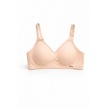 Sutien fara armaturi - cusaturi - cu cupa preformata - SM58 -albastru - - Piele