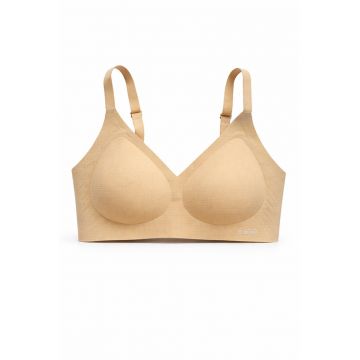 Sutien fara armaturi - cusaturi - cu cupa preformata - SM58 - bej - - Bej inchis