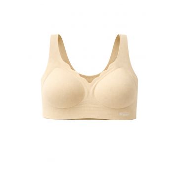 Sutien fara armaturi - cusaturi - cu cupa preformata - SM59 - - Natur