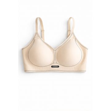 Sutien fara armaturi - cusaturi - cu cupa preformata - SM63 - - Bej deschis