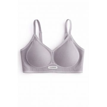 Sutien fara armaturi - cusaturi - cu cupa preformata - SM63 - - Lila pal