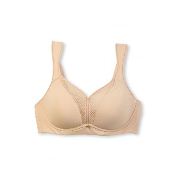Sutien push-up cu insertie de dantela - Bej