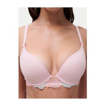 Sutien push-up -  roz - 73% poliamida - 27% elastan