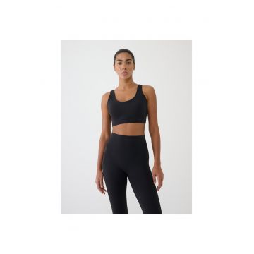 Sutien sport  elastan/sintetic - cu bretele groase - negru