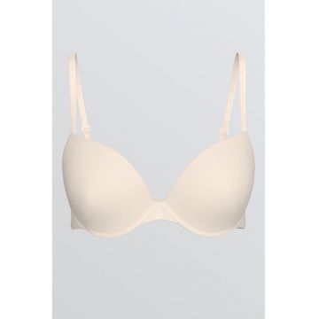 Sutien uni fara burete - cu sustinere metalica - Alb fildes