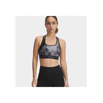 Bustiera sport -  Crossback Mid Print - poliester - negru/gri