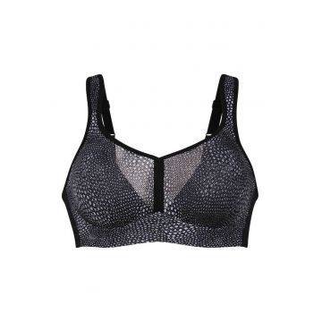 Bustiera sport din material respirabil cu animal print - Gri inchis
