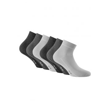Rohner - Set de sosete pana la glezana - unisex - 6 perechi - Gri
