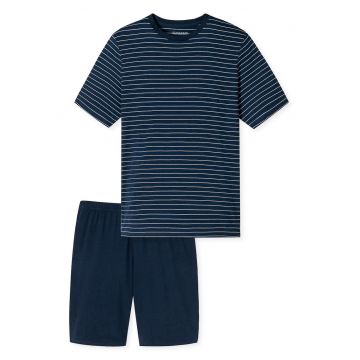 Schiesse - Pijama de bumbac cu maneci scurte - Albastru inchis